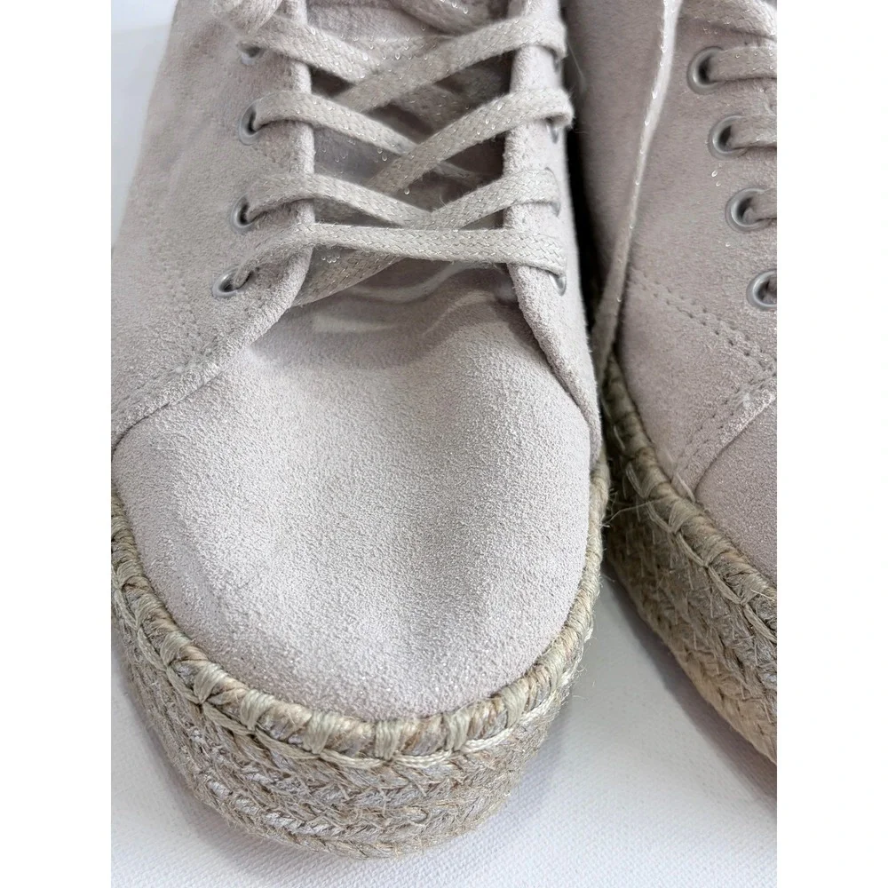 NWT‎ Tretorn Eve 2 Suede Espadrille Platform Sneakers Metallic Beige 9